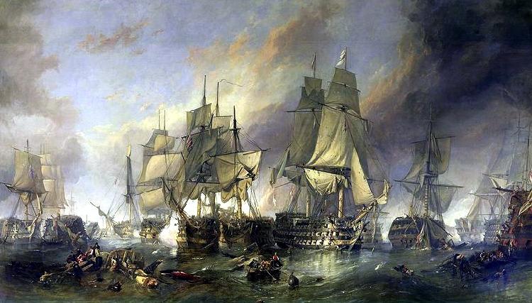 Clarkson Frederick Stanfield The Battle of Trafalgar Norge oil painting art